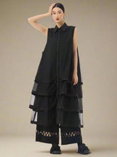 HEYFANCYSTYLE Women's Designer Japanese Oversized Mesh Sleeveless Blouse